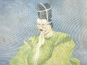 アンティーク　作家物　能役者模様一つ紋着物